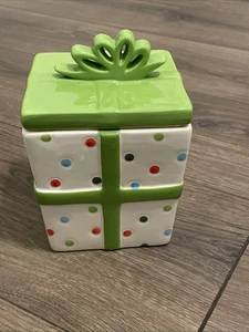 Sandra Magsamen Lunares Regalo Navidad Cerámica Caramelo Plato/Frasco Galletas Caja 6" - Imagen 1 de 7