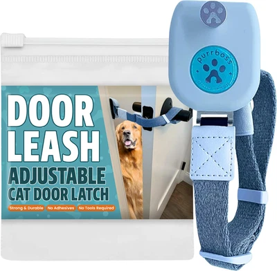 Correa de puerta - Pestillo de puerta ajustable para gatos para mantener habitaciones accesibles para mascotas, perro-Pr Foto 1 de 4