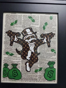 Monopoly Urban Graffiti Kunstdruck Zimmerdeko im schwarzen Bilderrahmen - Bild 1 von 2