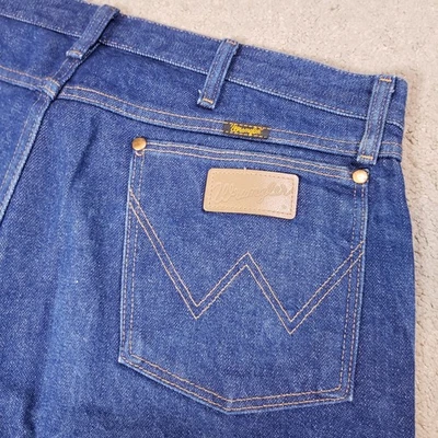 Wrangler Cowboy Cut Jeans Mens 38x32 Blue Denim Straight Leg Original Fit 13MWZ - Image 1 of 4