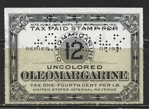 OLEOMARGARINE 1931, STEUERMARKE - Bild 1 von 2