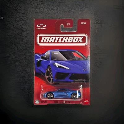 Matchbox 2020 Chevrolet Corvette C8 Die-Cast Car 1:64 Scale Blue Mattel - Image 1 of 4