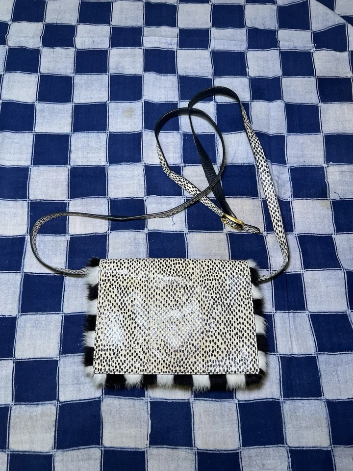 Fendi Dalmatian Crocodile And Fur Shoulder Clutch  - Image 1 of 4