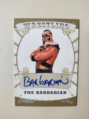 野蛮人 罕见 签名 亲笔签名 Leaf 摔跤 WWF WWE 签名系列 状况极佳 — 第 1/2 张图片