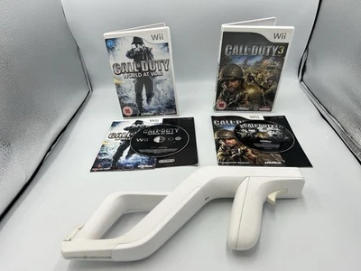 Genuine Nintendo Wii Zapper Gun + 2 Call Of Duty Games Bundle - Tested & Working - Image 1 of 4