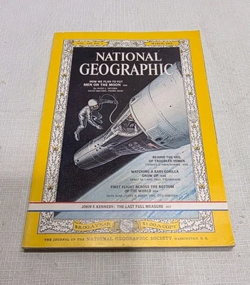 National Geographic Magazine March 1964 Men On The Moon/ John F. Kennedy Foto 1 de 2