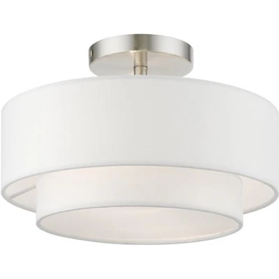 Livex Lighting 47151-91 Meridian Semi-Flush Mount Brushed Nickel - Image 1 of 4