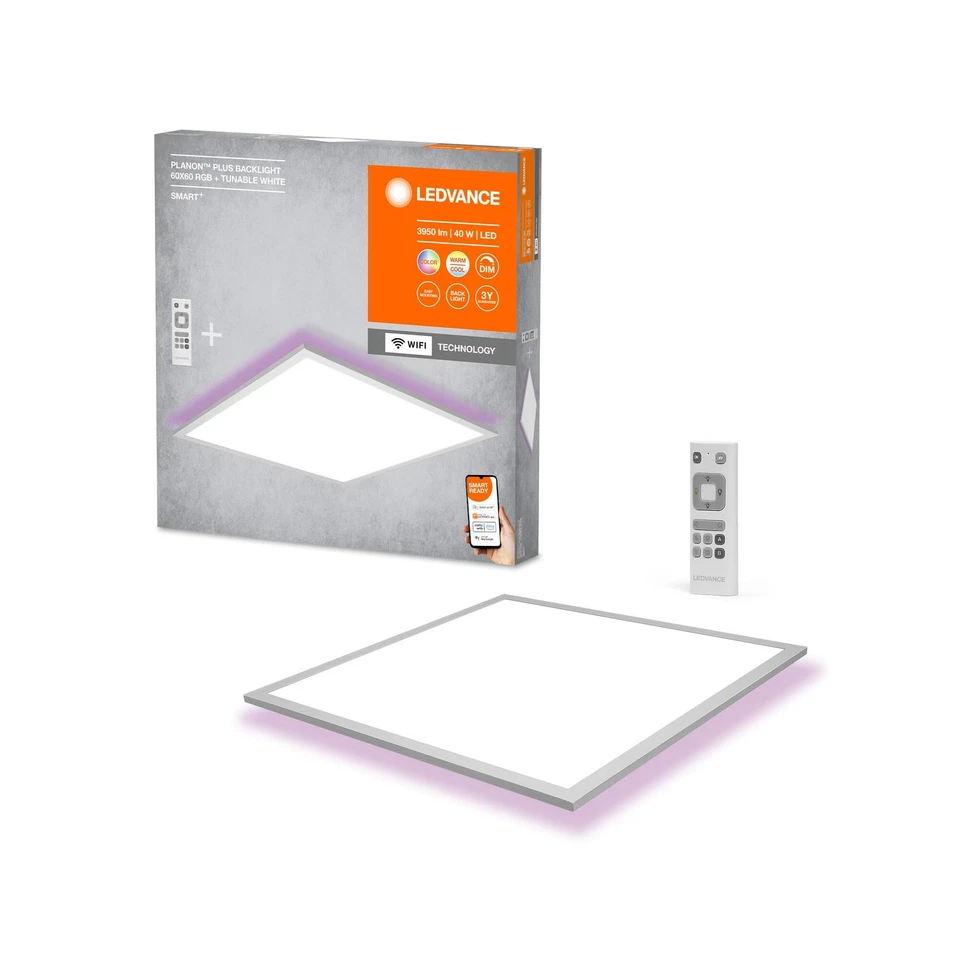 Plafonda quadrata LEDVANCE Smart Panel 60x60cm WiFi TW RGB CCT Telecomando  - Immagine 1 di 1