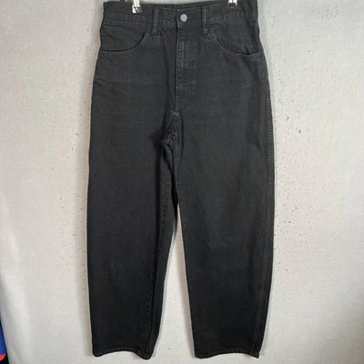 Pantalones de mezclilla Uniqlo U para mujer talla 27 negros cintura alta pierna ancha Foto 1 de 4