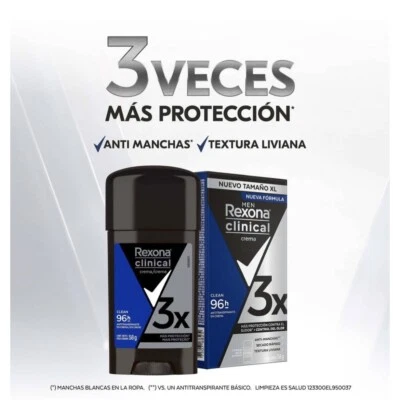 2 creme clínico antitranspirante Rexona 58g  - Imagem 1 de 3