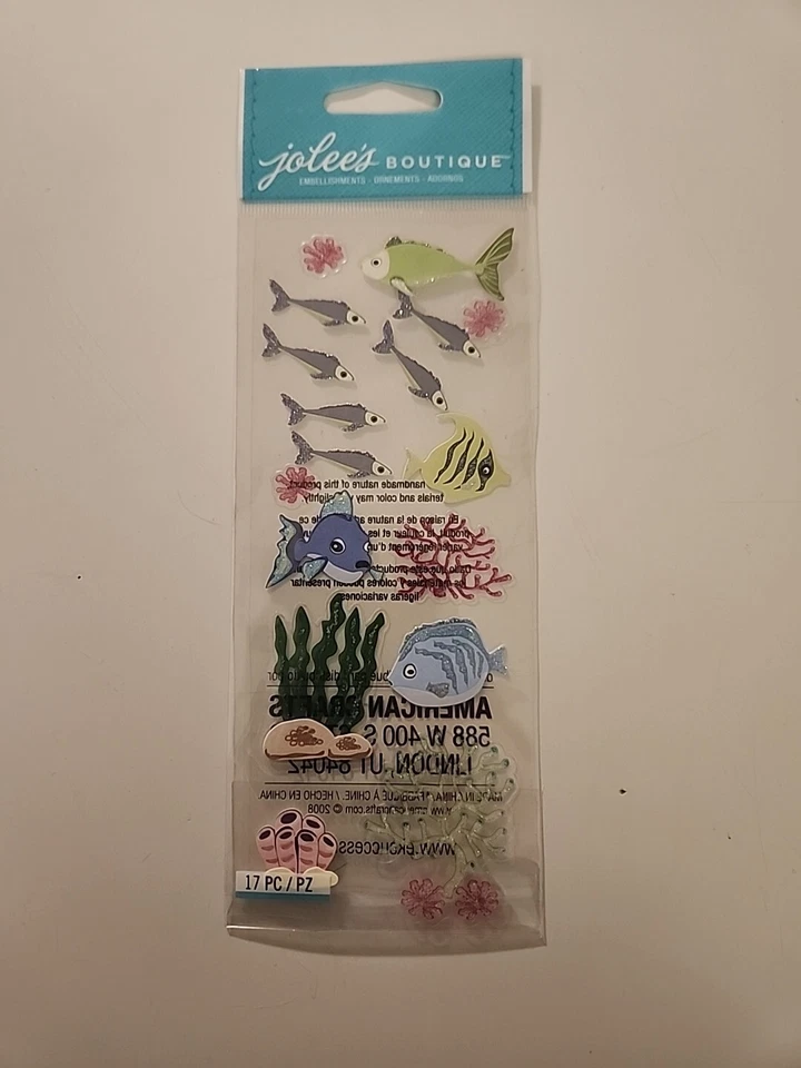 Adesivos para scrapbooking de peixes e corais Jolees Boutique  - Imagem 1 de 1