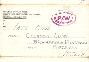 1945 POSTA PRIGIONIERI DI GUERRA U.S. ARMY ALGERIA - CAP. MAGGIORE X ITALIA - Foto 1 di 3
