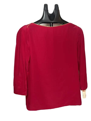 Blusa Top TAHARI Rosa y Dorado 100% SEDA Mujer Talla 6 De Colección  Foto 1 de 4