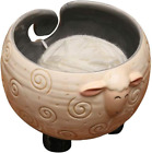 Sheep Ceramic Yarn Bowl Large Knitting Bowl, 6.7 x 4.7 Inches, Handmade Yarn Hol