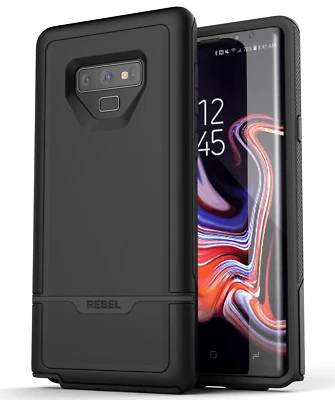 Capa protetora resistente preta com estojo para Samsung Galaxy Note 9 - Imagem 1 de 4