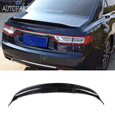 For 17-2021 Lincoln Continental ABS Gloss Black Rear Trunk Wing Spoiler Splitter - Image 1 of 4