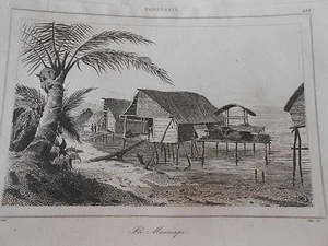 Gravure 1838 Océanie Papouasie Ile Masmapi - Imagen 1 de 1