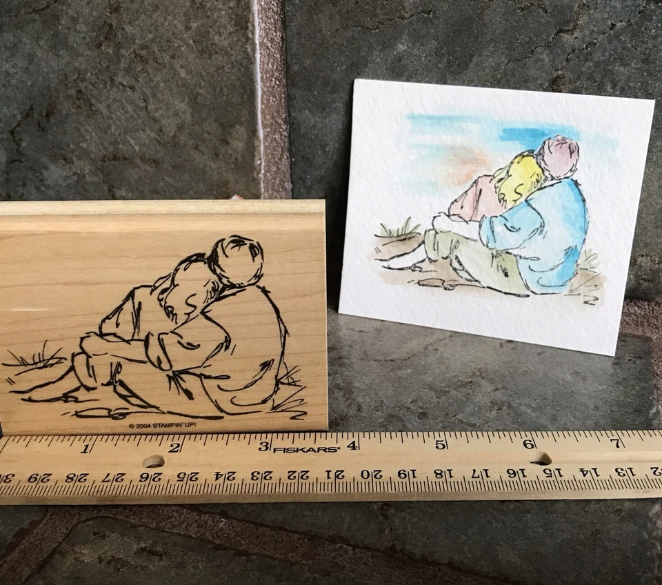 Shamrock Good Luck 4 Leaf Clover Small Stampin' up 2004 Wood Mount Rubber Stamp