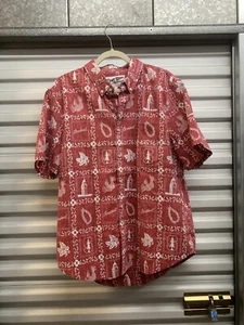 NWOT Reyn Spooner University Hawaiian Print Button Shirt Stanford Pineapple L - Picture 1 of 12