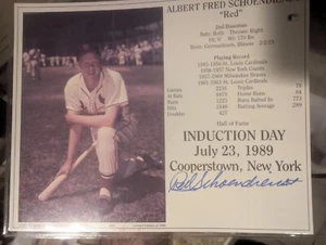 Red Schoendienst Signed Licensed 8X10 HOF Super Card Photo St Louis Cardinals - Picture 1 of 1