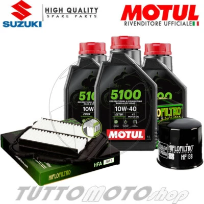 KIT TAGLIANDO SUZUKI DL 650 V-STROM 2009 OLIO MOTUL 5100+ FILTRI - Immagine 1 di 4