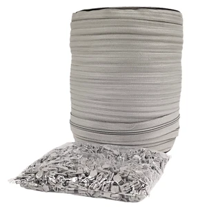 Cremalleras para Tapicería Gris Lt Continuo Nº5 Nylon Cadena y Deslizadores Cojines Asientos - Imagen 1 de 12