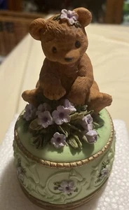 Heritage House Melodies County Fair Collection Tan Bear Music Trinket Box - Picture 1 of 8