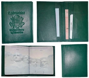 Nuevo EE. UU. Cuero Pasaporte Estuche Cartera Crédito ATM Tarjeta Soporte Identificación Nuevo - Imagen 1 de 12