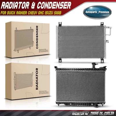 Kit de refrigeración de radiador y condensador de CA para Buick Rainier Chevrolet GMC Isuzu Saab Foto 1 de 4