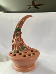 Roseville U.S.A.  #42 Flower Frog 19 Hole, 6 1/4" High  (Reglued) - Picture 1 of 12