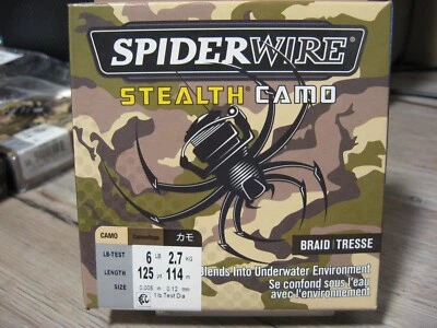 Línea de pesca trenzada SpiderWire Stealth camuflada - 6 lb - 125 yardas - trenza camuflada Foto 1 de 4