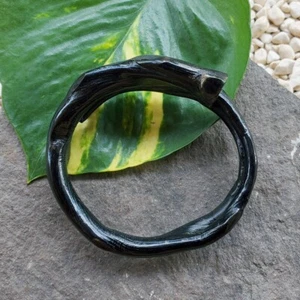 Original schwarz Korallenarmreif exotisch indonesisches Akar Bahar Armband #295 - Bild 1 von 6