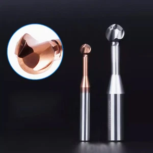 R0,5 mm - R10 mm TiN recubierto bola de carburo sólido extremo molino piruletas cortador CNC - Imagen 1 de 20
