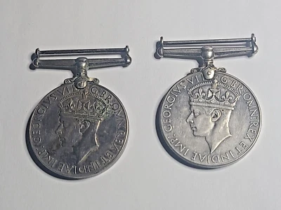 1939-1945 PAIR OF WW2 CANADIAN STERLING SILVER WAR MEDALS - KING GEORGE VI - Image 1 of 4