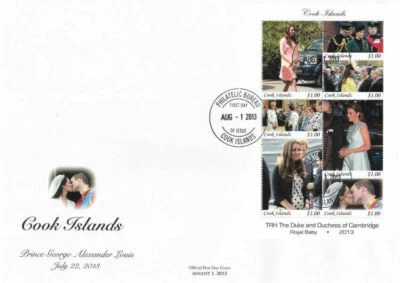 [SJ] Cook Islands Royal Baby Prince George Alexander Louis 2013 (miniature FDC) - Image 1 of 4