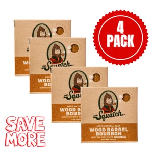 Dr. Squatch Wood Barrel Bourbon Soap [DIRECT SUPPLIER] 4 Packs AUTHENTIC 5oz Bar - Picture 1 of 9