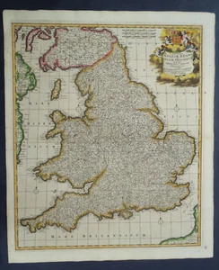 Antique Map of England and Wales by Frederick De Wit 1680 - Picture 1 of 8