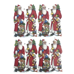 Vintage EAS Germany Die Cut Scraps Ganzbilder Oblaten Medium Santa Single Sheet - Picture 1 of 4
