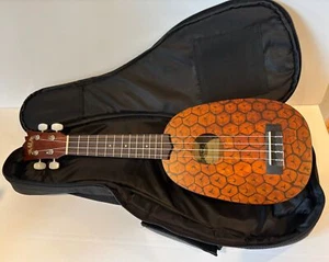 KALA Mahogany Soprano Ukulele KA-PSS Pineapple Design With Soft Case - Picture 1 of 12