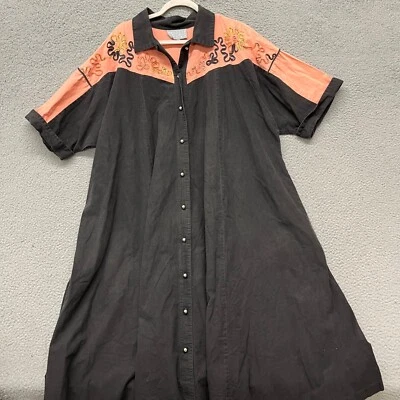 Spencer Alexis Dress Womens 20 Black Western Rodeo Cowgirl Midi Southwestern - Image 1 of 4