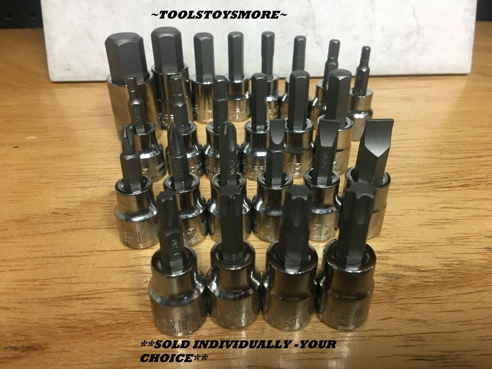  CRAFTSMAN TORX HEX PHILLIPS SLOTTED SOCKET BIT SAE METRIC YOUR CHOICE SOLD IND. - Image 1 of 1