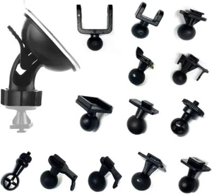 Dash Camera Suction Cup Mount Dashcam Mounts Holder with 13 Ball Joints Black  - Picture 1 of 6