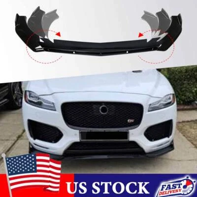 GLOSSY FRONT BUMPER SPOILER LIP DIFFUSER BODY KIT FOR Jaguar F-PACE XJ XF XE-- Foto 1 de 4