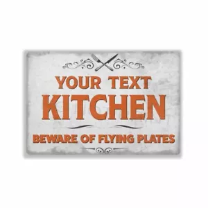 Personalized Kitchen Vintage Rustic Over White CUSTOM METAL SIGN or DECAL - Picture 1 of 12