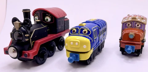Chuggington Train Lot Diecast Brewster Hodge & Wooden Old Puffer Learning Curve Cover
