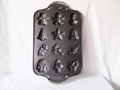 Norpro 12 Cavidades Antiadherente Navidad Galletas Pastel Hornear Caramelos Fusión Hoja Sartén Foto 1 de 4