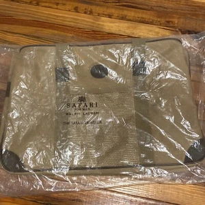 Vintage 1991 Ralph Lauren Safari Traveler Khaki Tan Canvas Messenger Duffle Bag - Picture 1 of 10