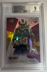 2015 Certified Rookie Gold Team Mirror Purple #RGT4 Todd Gurley /25 BGS 9 Rams - Picture 1 of 2