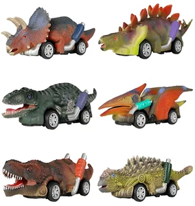 DINOBROS Dinosaur Toy Pull Back Cars,6 Pack Dino Toys for 3 Year Old Boys Girls - Picture 1 of 9
