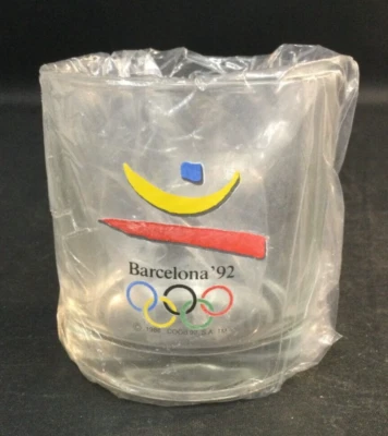 Vidrio conmemorativo vintage 1992 Barcelona XXV Juegos Olímpicos de Invierno Foto 1 de 2